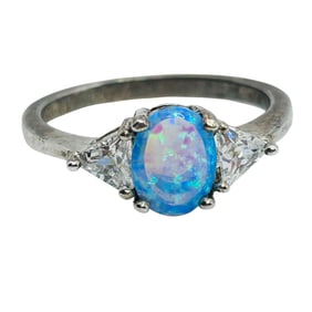Avon Sterling Opal Ring Size 7, 2.64 G