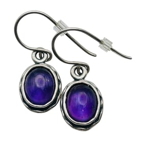 Silpada Amethyst Sterling Dangle Earrings 5.38 G
