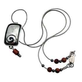 SILPADA Sterling Chain Rectangular Pendant 6.3 G