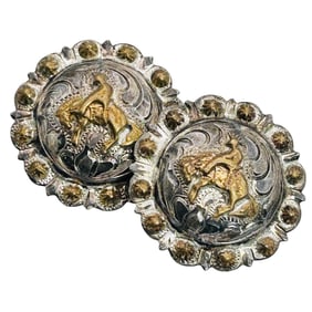 Sterling Gold Overlay Cowboy Earrings 10.79 G