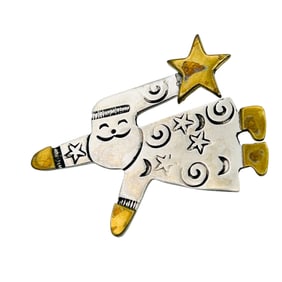 Mexico, Sterling Santa Brooch 11.77 G