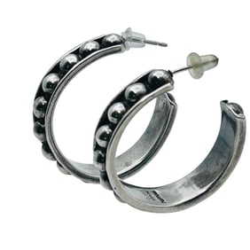 VOGT Mexico, Sterling Ball Hoop Earrings 12.27g