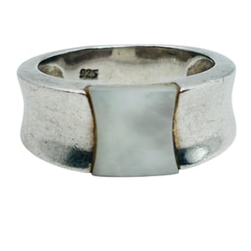 Sterling Mother-of-pearl Band Size 8.5, 8.87 G