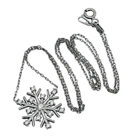 Sterling Snowflake Necklace 2.35 G