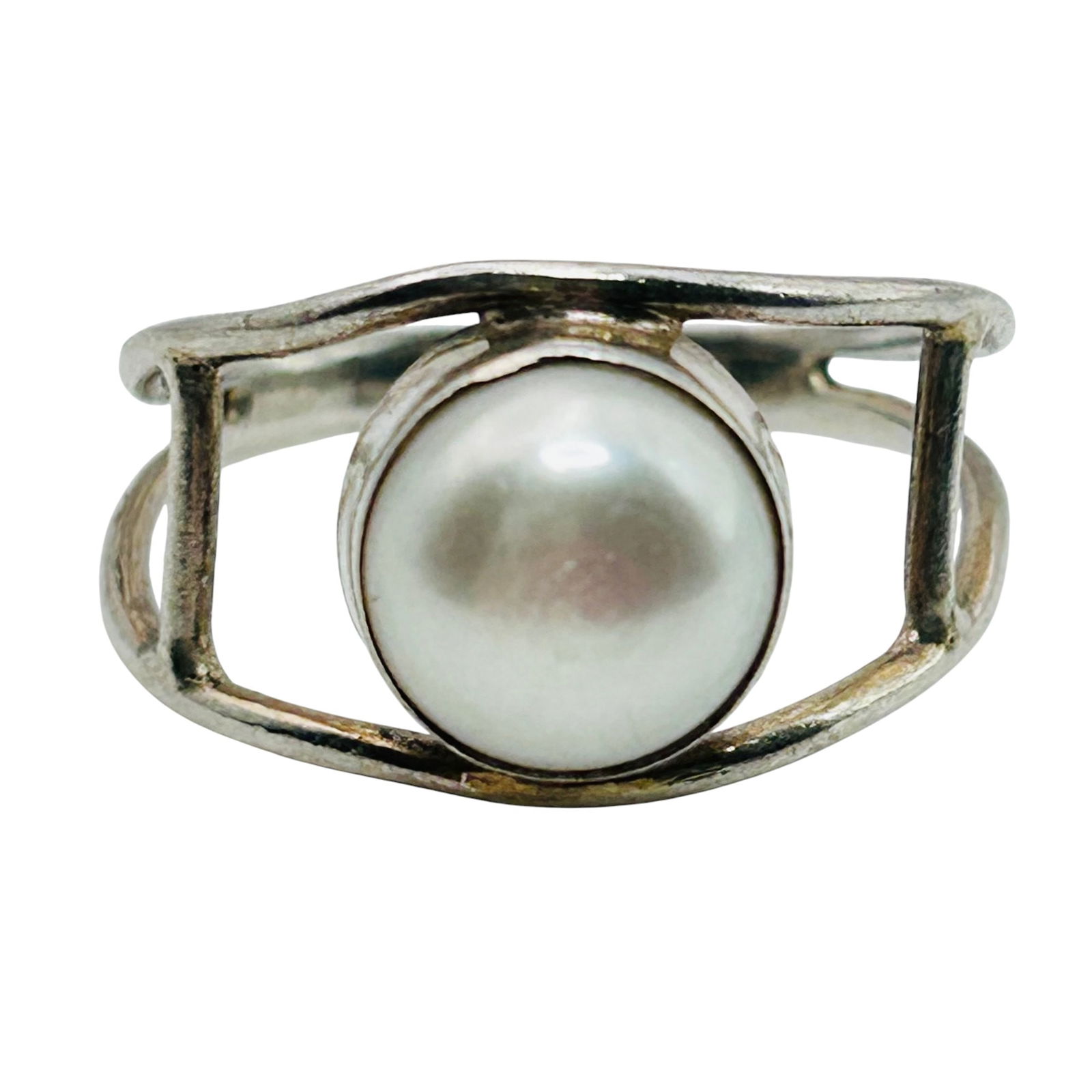 Sterling Pearl Ring Size 8, 3.0g (1 of 4)