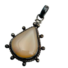 Pink Tourmaline Sterling Teardrop Pendant 10.94 G