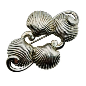 Signed BIRKS Sterling Seashell Brooch 9.52 G