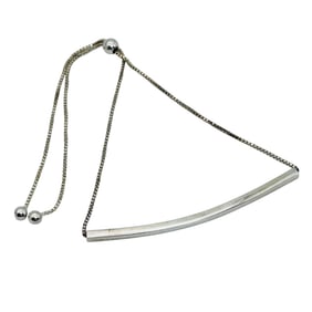 VIVAH Sterling Adjustable Box Chain And Bar Pendant Bracelet 2.86 G