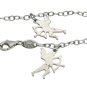 Perlinis Italy, Sterling Cupid Charm Cable Chain Bracelet 4.71 G