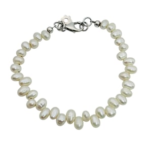 Pearl Sterling Clasp Bracelet 10.2g