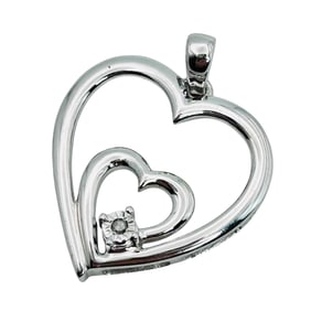 SK9 Diamond Sterling Heart Pendant 1.64 G