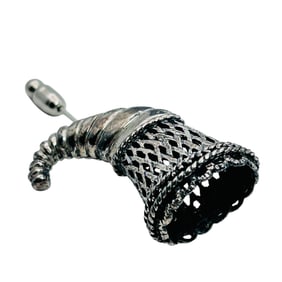 Sterling Horn Of Plenty Lapel Pin 12.2 G