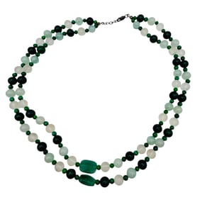Sterling Class Multi Gemstone Bead Necklace 62.79 G