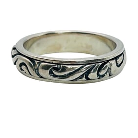 Sterling Spinner Wave Band Ring Size 10, 6.34 G