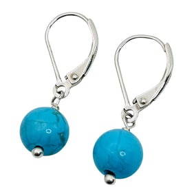 Turquoise Sterling Jacket Dangle Earrings, 2.33 G