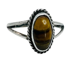 Southwest Tigers Eye Sterling Ring 55, 2.13 G