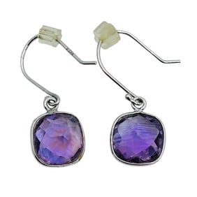 Amethyst Sterling Dangle Earrings 1.78 G