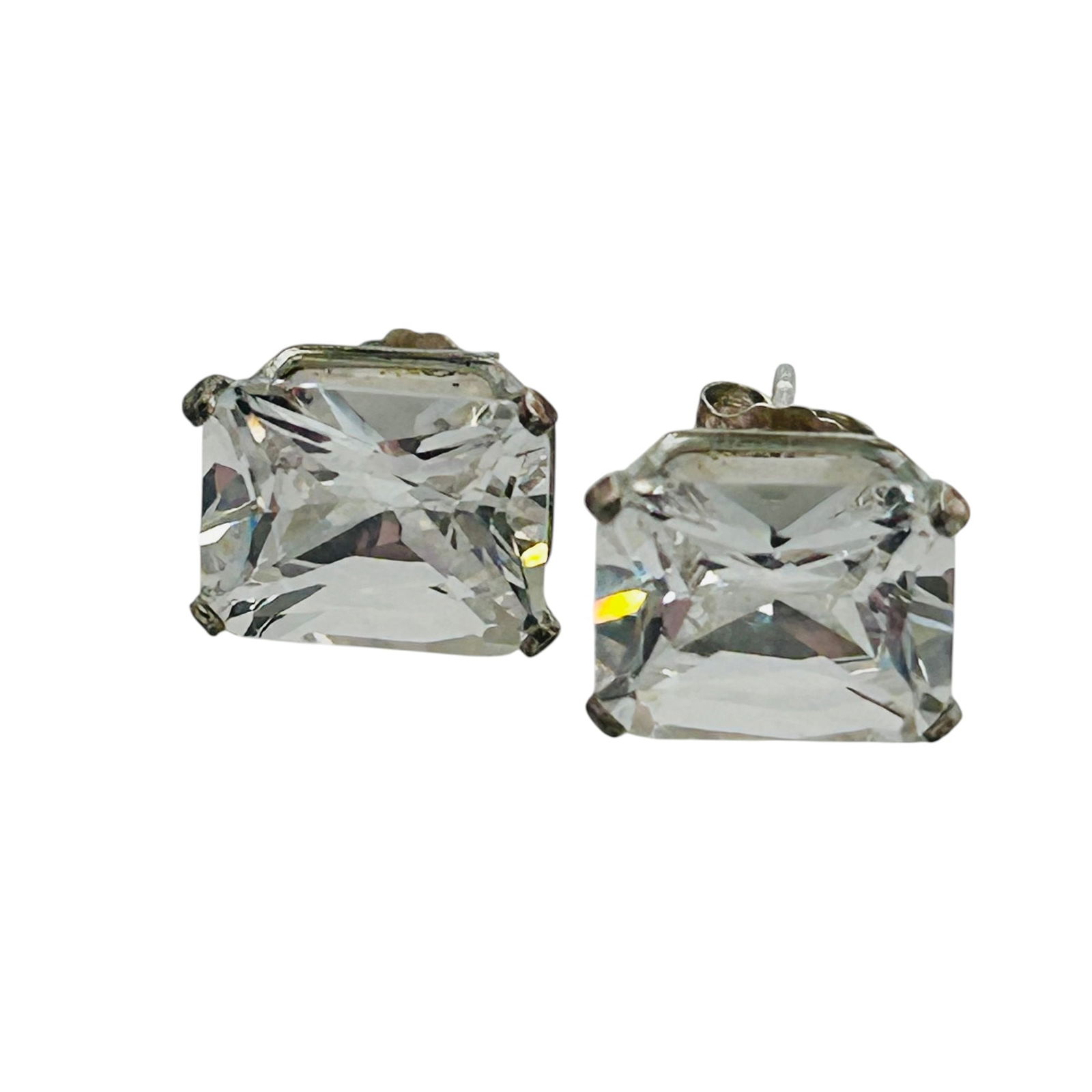 Vibrant, Rhinestone Sterling Stud Earrings, 2.73 G (1 of 7)