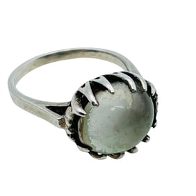 Aqua Sterling Round Ring Size 5.5, 3.64 G