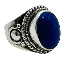 LAPIS lazuli Sterling Statement Ring Size 5.5, 7.88