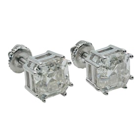 Sterling Moissanite Stud Earrings Screw Post Back 3.14 G