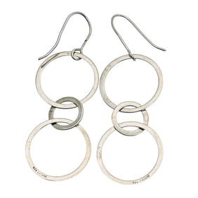TASHI Sterling Triple Circle Dangle Earrings 2.43 G