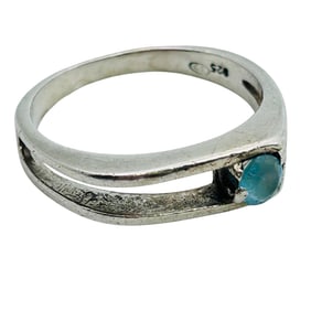 Topaz Sterling Solitaire Ring Size 8, 2.92 G