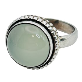Moonstone Sterling Round Statement Ring Size 5.5, 5.15 G