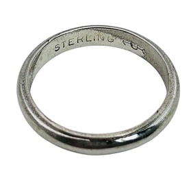 Navajo Signed Sterling Simple Band Size 5, 1.9 G