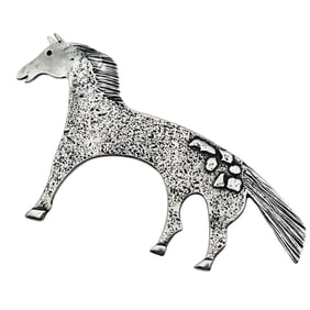 Navajo Signed ELK Sterling Horse Brooch 11.91 G