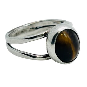 Navajo Tigers Eye Sterling Ring Size 5, 3.34 G