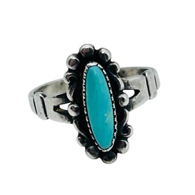 Bell Trading Post Native Turquoise Ring Size 5.5, 2.4 G