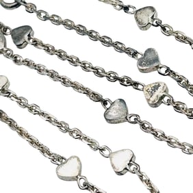 LLK Italy, Sterling Cable Heart Chain Necklace 7.8 G