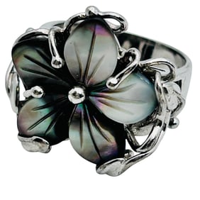 Chapel Zenray Sterling Flower Statement Ring, Size 6, 5.43g
