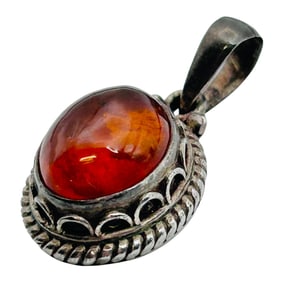 Amber Sterling Pendant 4.11g
