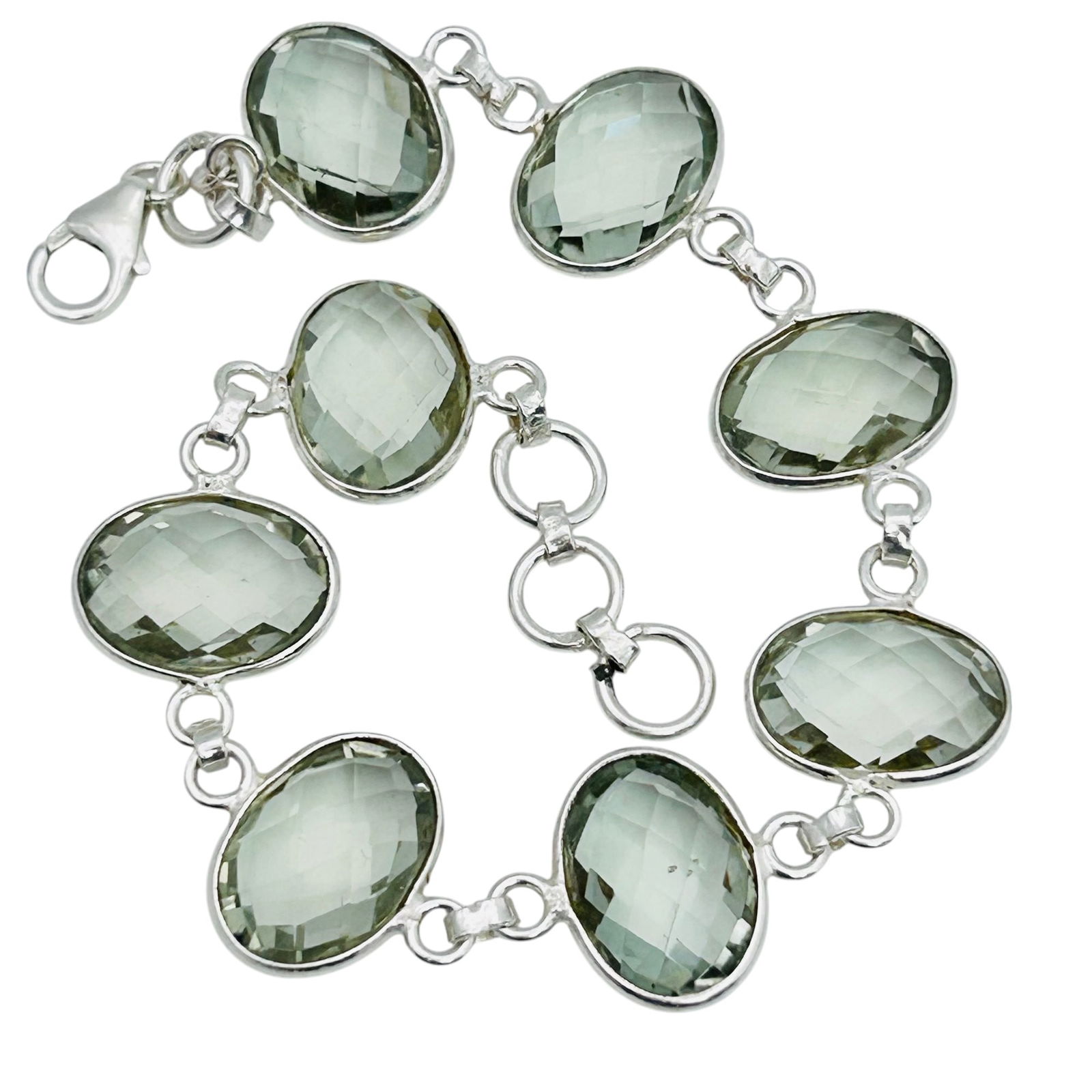 Aqua Sterling Linked Bracelet 14.89 G (1 of 7)