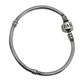 Pandora Sterling Round Chain Charm Bracelet 13.09 G