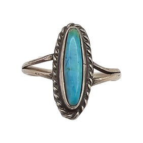 Navajo Turquoise Sterling Silver Ring Size 5.75 2.1 G