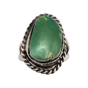 Navajo Turquoise Sterling Silver Ring Size 4.5 7.6 G
