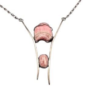 S. McCrory Rhodonite Sterling Silver Necklace 44.4 G