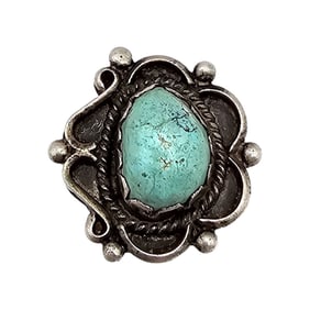 Navajo Turquoise Sterling Silver Ring Size 5 7.9 G