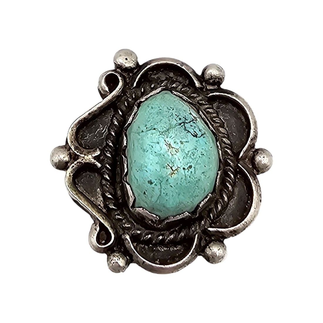 Navajo Turquoise Sterling Silver Ring Size 5 7.9 G (1 of 4)