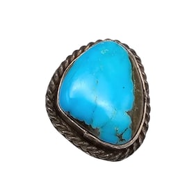Navajo Turquoise Sterling Silver Ring Size 7.25 6.7 G