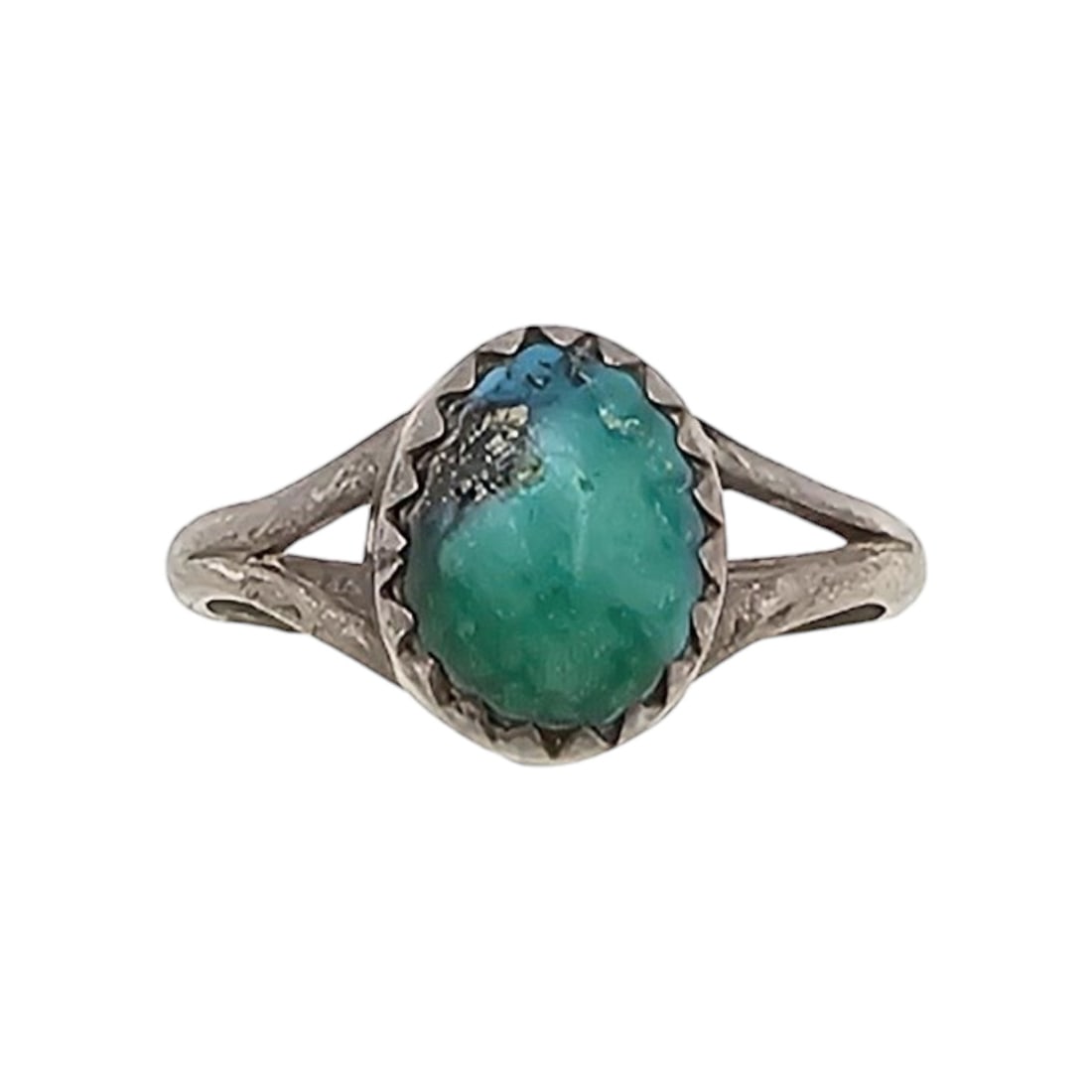 Navajo Turquoise Sterling Silver Ring Size 4 1.5 G (1 of 4)