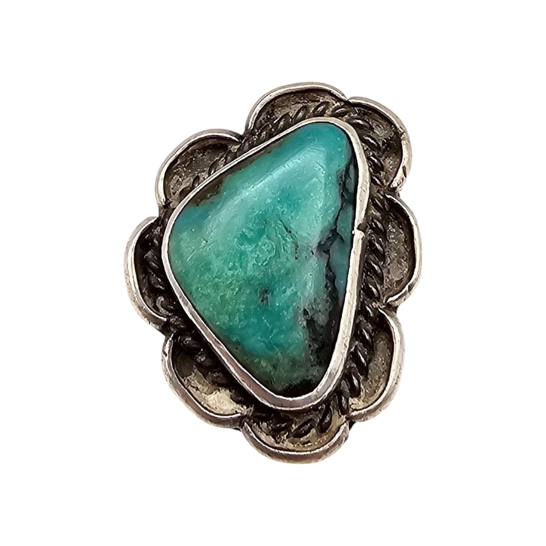 Navajo Turquoise Sterling Silver Ring Size 6.5 6.7 G (1 of 4)