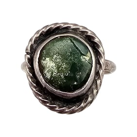 Navajo Green Turquoise Sterling Silver Ring Size 5.5 3.6 G
