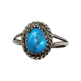 Navajo Turquoise Sterling Silver Ring Size 7.5 2 G