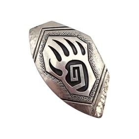 Native Sterling Silver Bear Paw Brooch 15.9 G