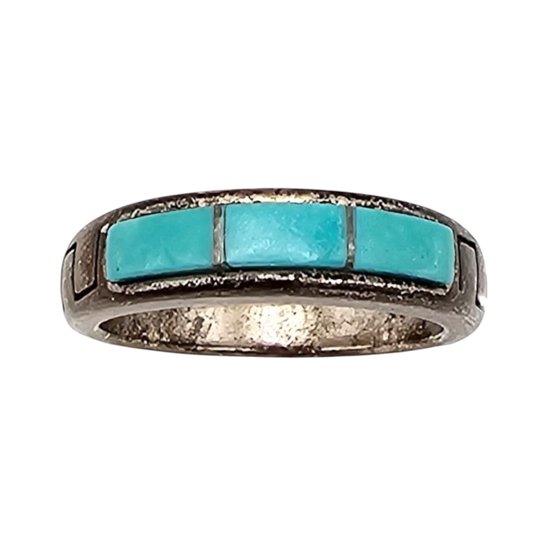 WJ Native Turquoise Sterling Silver Ring Size 5.75 4.3 G (1 of 4)