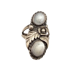 Signed BJ Native Mother Of Pearl Ring Size 5.5 5.7 G
